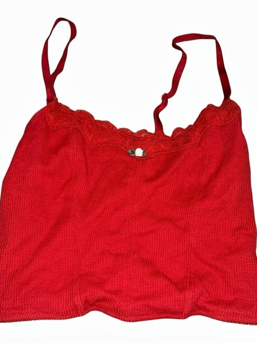 Red Lace-Trim Camisole Like New